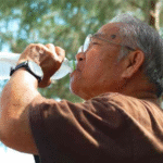 Man drinks water