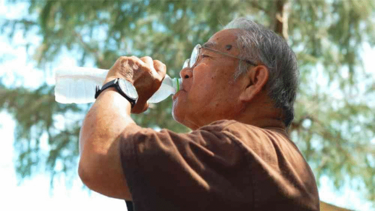 Man drinks water